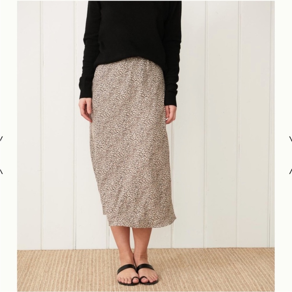 Jenni Kayne leopard slip skirt pull on midi